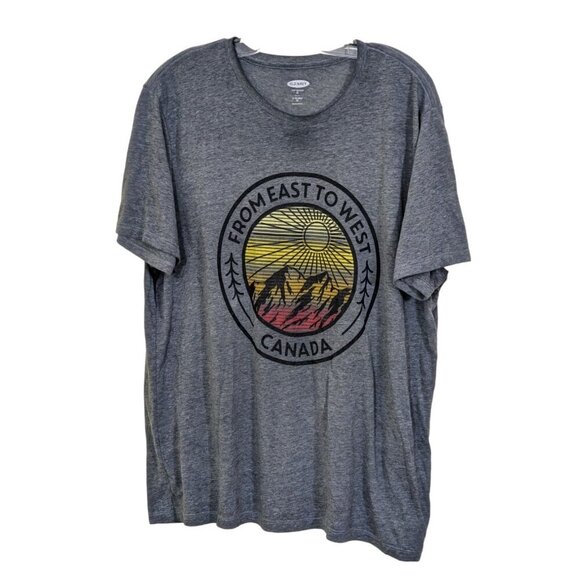 Old Navy Soft Washed T Shirt Gray Graphic Tee Mens XL Mountain Nature Canada - Picture 1 of 5